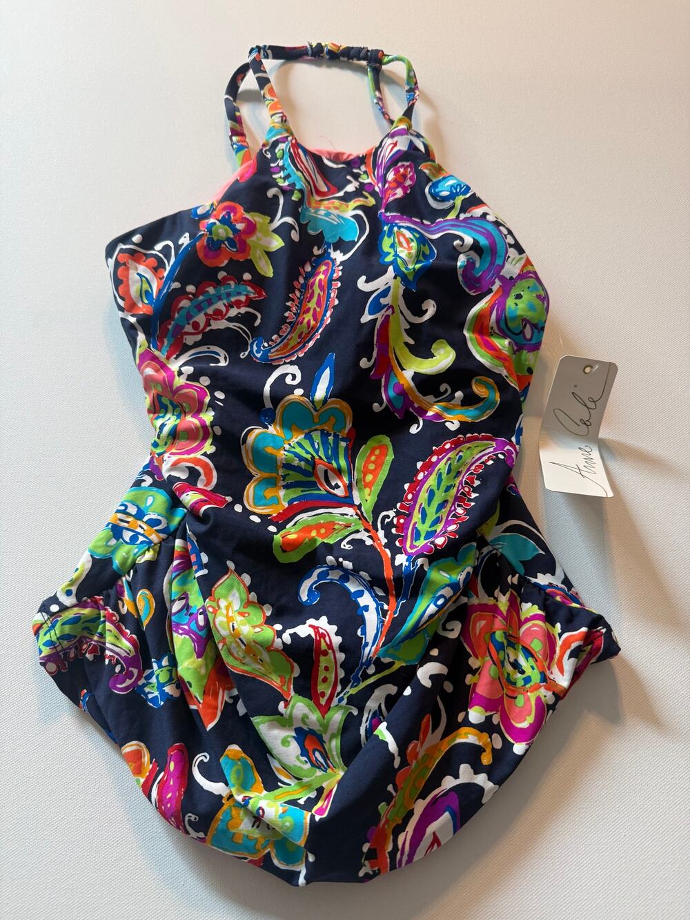 Anne Cole Vibrant Paisley Tankini Swim Top, size XS NWT
